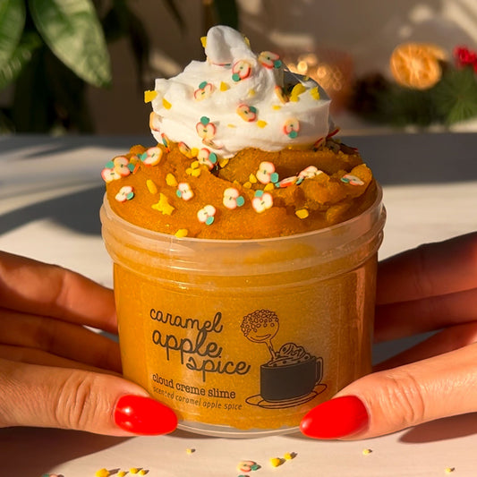 Caramel Apple Spice DIY Set Winter Brown Icee Snow Butter Slime Fantasies Shop 9oz Front View