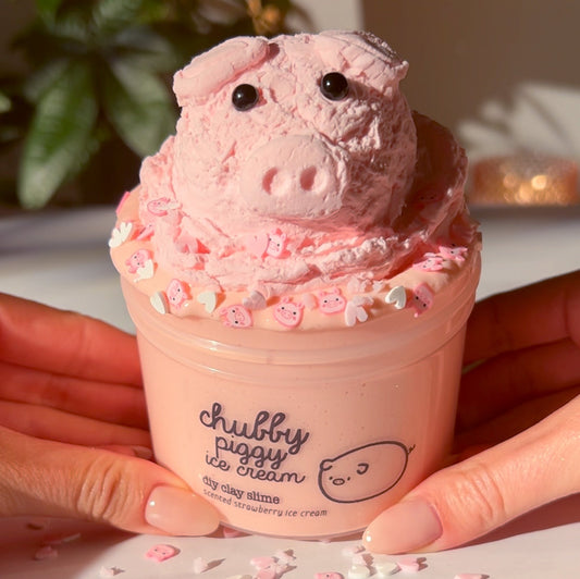 Chubby Piggy Pig Pink DIY Clay Butter Slime Fantasies Shop 9oz Front View 2