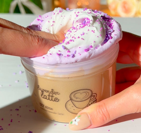 Lavender Latte Coffee Brown Milky Purple Cozy Coffee Shop Slime Fantasies Shop 9oz Push