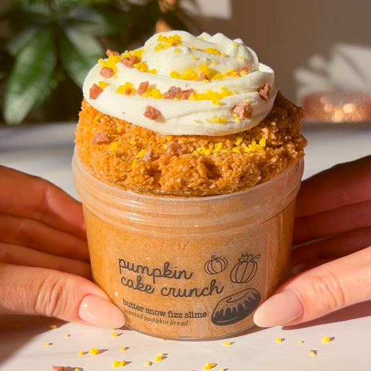 Pumpkin Cake Crunch Fall Crunchy Snow Fizz Slime Fantasies Shop 9oz Front View 2