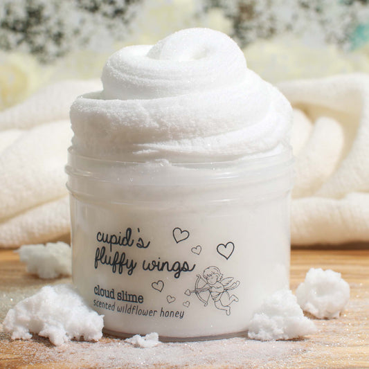 Cupids Fluffy Wings Valentines Slime White Fluffy Cloud Slime Fantasies 9oz Front View