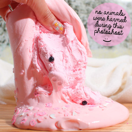 Chubby Piggy Pig Pink DIY Clay Butter Slime Fantasies Shop Pulling