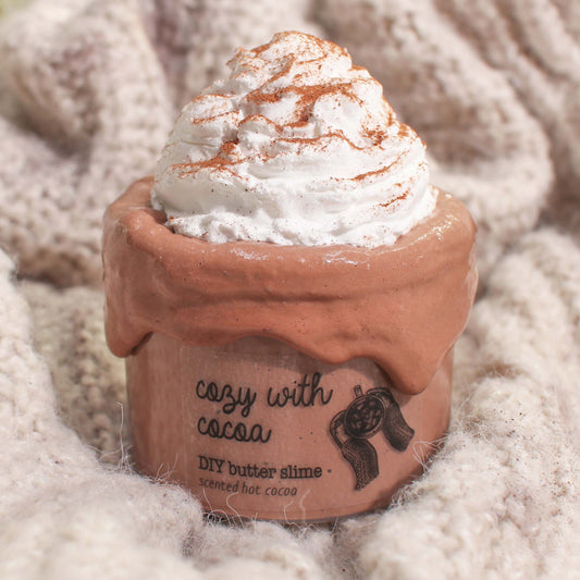 Cozy With Cocoa Christmas Glossy Brown DIY Butter Slime Fantasies Shop 9oz Front View