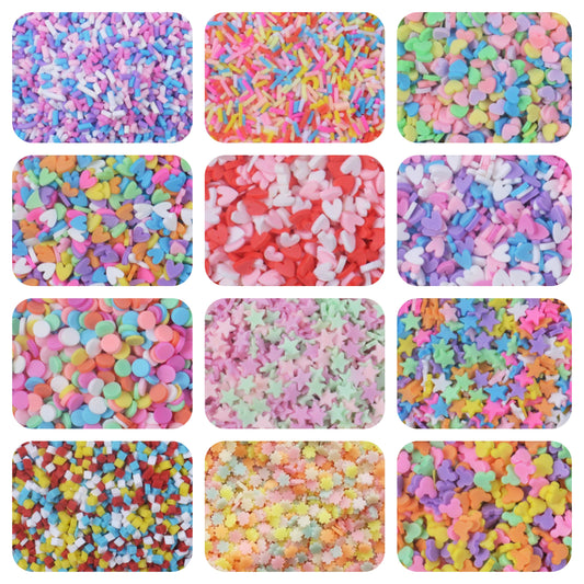 Slime Supplies Rainbow Sprinkles for Slime Heart Birthday Cake Star Round Cube Flower Mickey Mouse Plain