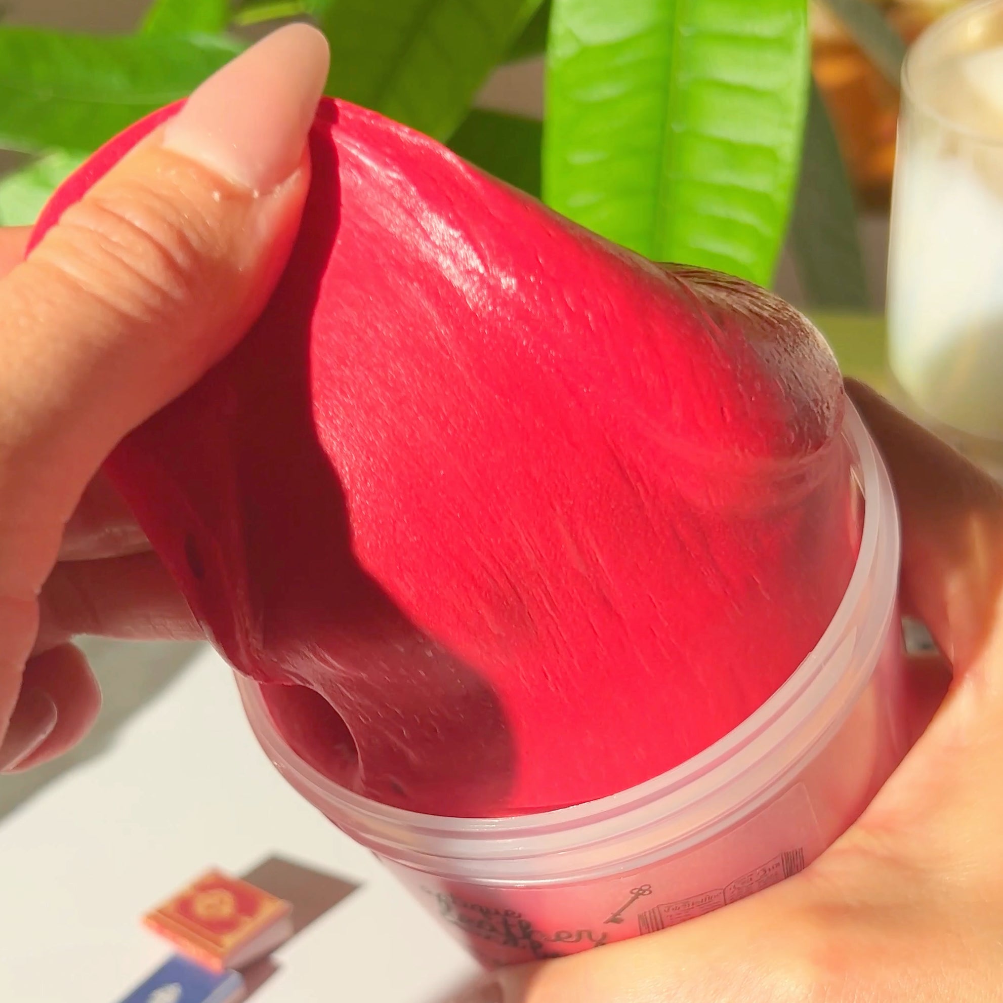 Antique Leather Bound Book Red Glossy Butter Slime Leather Scented Slime Fantasies Shop 9 oz Pull