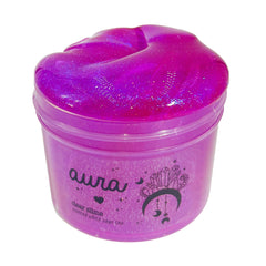Aura Purple Pink Pigmented Clear Slime with Glitter Fantasies Shop 9oz Front View