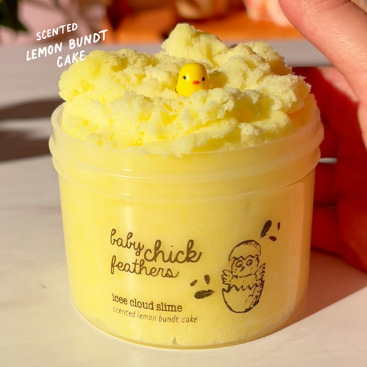 Baby Chick Feathers Yellow Icee Cloud Slime Easter Slime Fantasies Shop 9oz Front View
