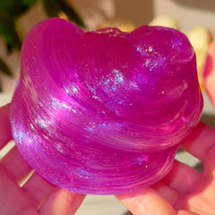 Aura Purple Pink Pigmented Clear Slime with Glitter Fantasies Shop Swirl