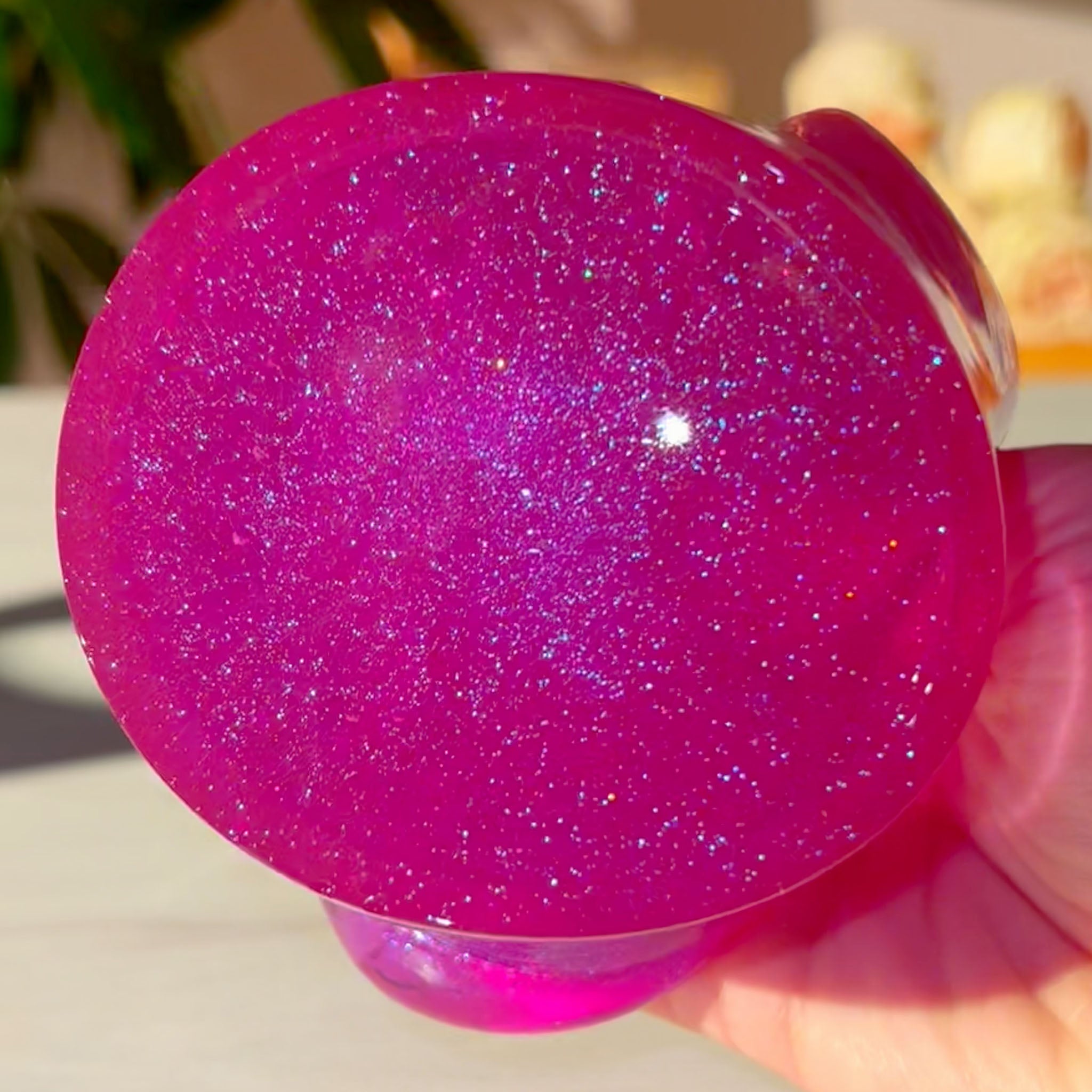 Aura Purple Pink Pigmented Clear Slime with Glitter Fantasies Shop Unboxed