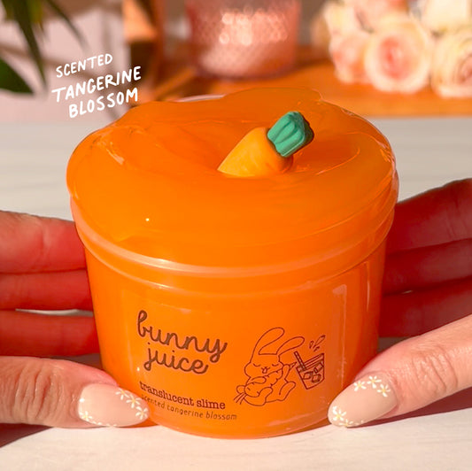 Bunny Juice Translucent Orange Carrot Slime Easter Slime Fantasies Shop 9oz Front View