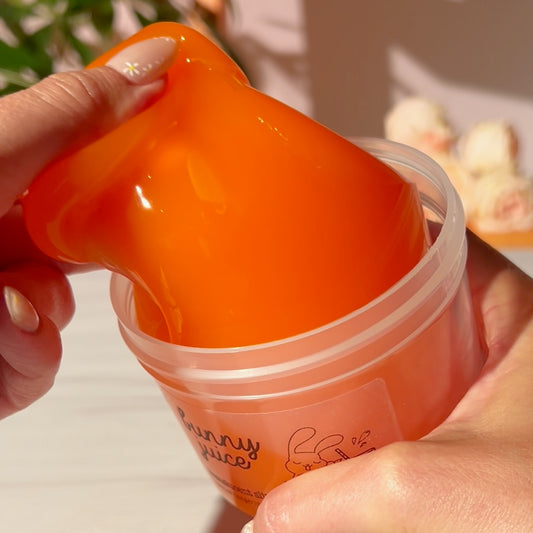 Bunny Juice Translucent Orange Carrot Slime Easter Slime Fantasies Shop 9oz Pull