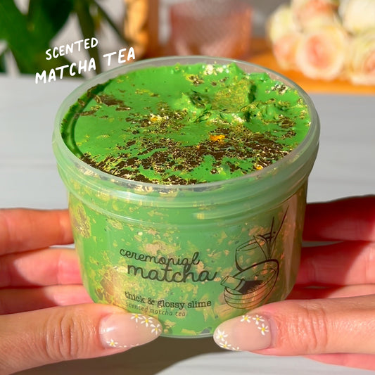 Ceremonial Matcha Zen Garden Green Thick and Glossy Slime Fantasies Shop 9oz Front View