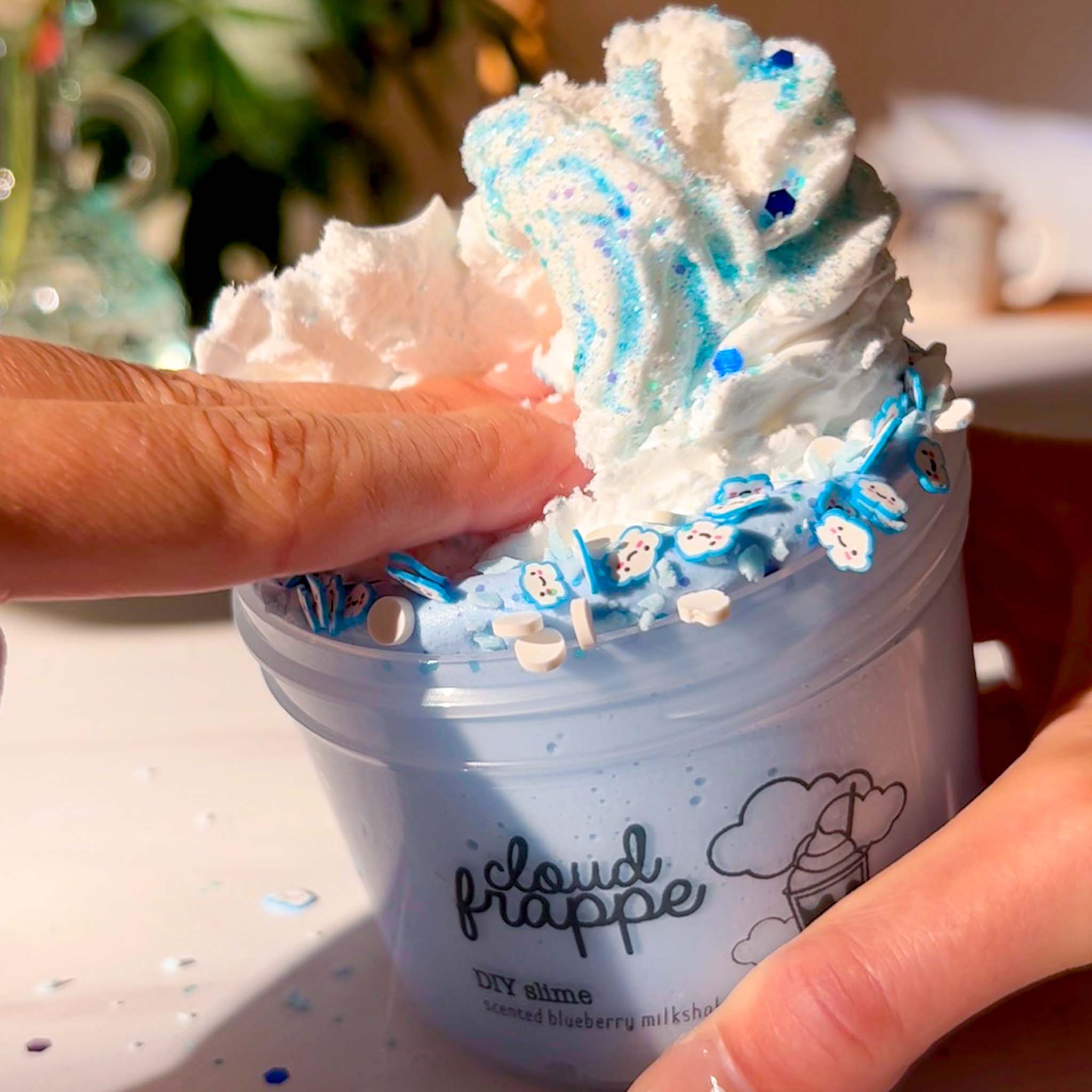 Cloud Frappe Cute Kawaii Blueberry DIY Slime Fantasies Shop 9oz Front Press