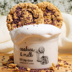 Cookies And Milk Fluffy DIY Clay Butter White Brown Slime Fantasies Shop 9oz Front View