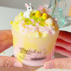 Cottontail Garden Yellow Pink Icee Fluffy Cloud Slime Fantasies Shop 9oz Front View Tilted