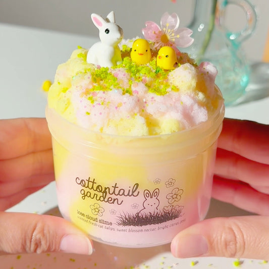 Cottontail Garden Yellow Pink Icee Fluffy Cloud Slime Fantasies Shop 9oz Front View Straight