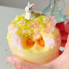 Cottontail Garden Yellow Pink Icee Fluffy Cloud Slime Fantasies Shop 9oz Side View