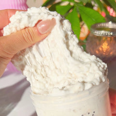 Crunching Through the Snow Snow White Small Perlite Slime Lychee Scented Slime Fantasies Shop 9 oz Pull