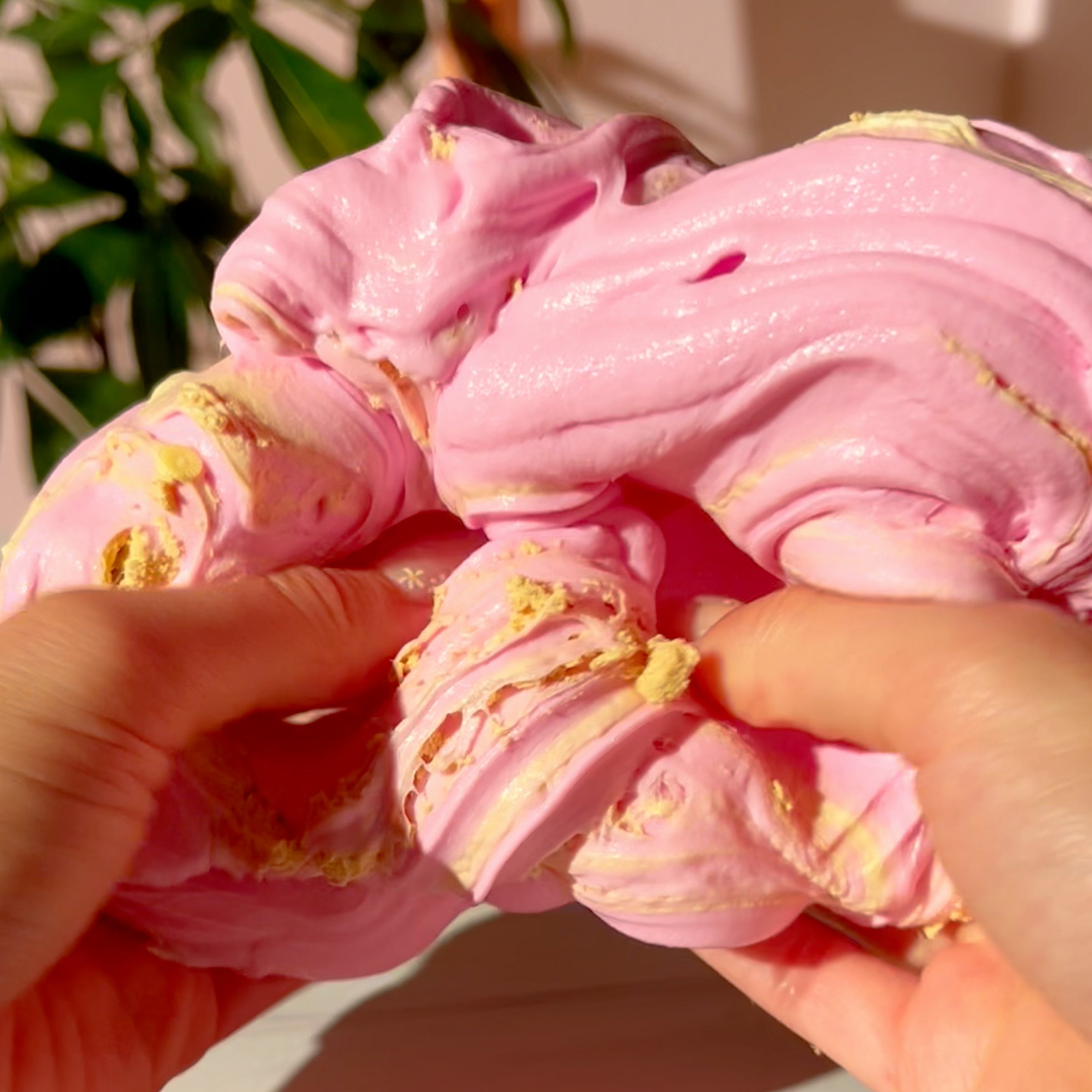 Easter Baking With Baby Axolotl DIY Clay Slime Pink Slime Easter Slime Fantasies Shop Swirled Squeeze