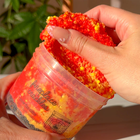Fireplace Crackles Red Orange Yellow Cabin Snow Fizz Slime Fantasies Shop 9oz Pull