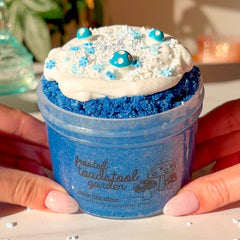Frosted Toadstool Garden Winter Blue Crunchy Butter Slime Fantasies Shop 9oz Front View