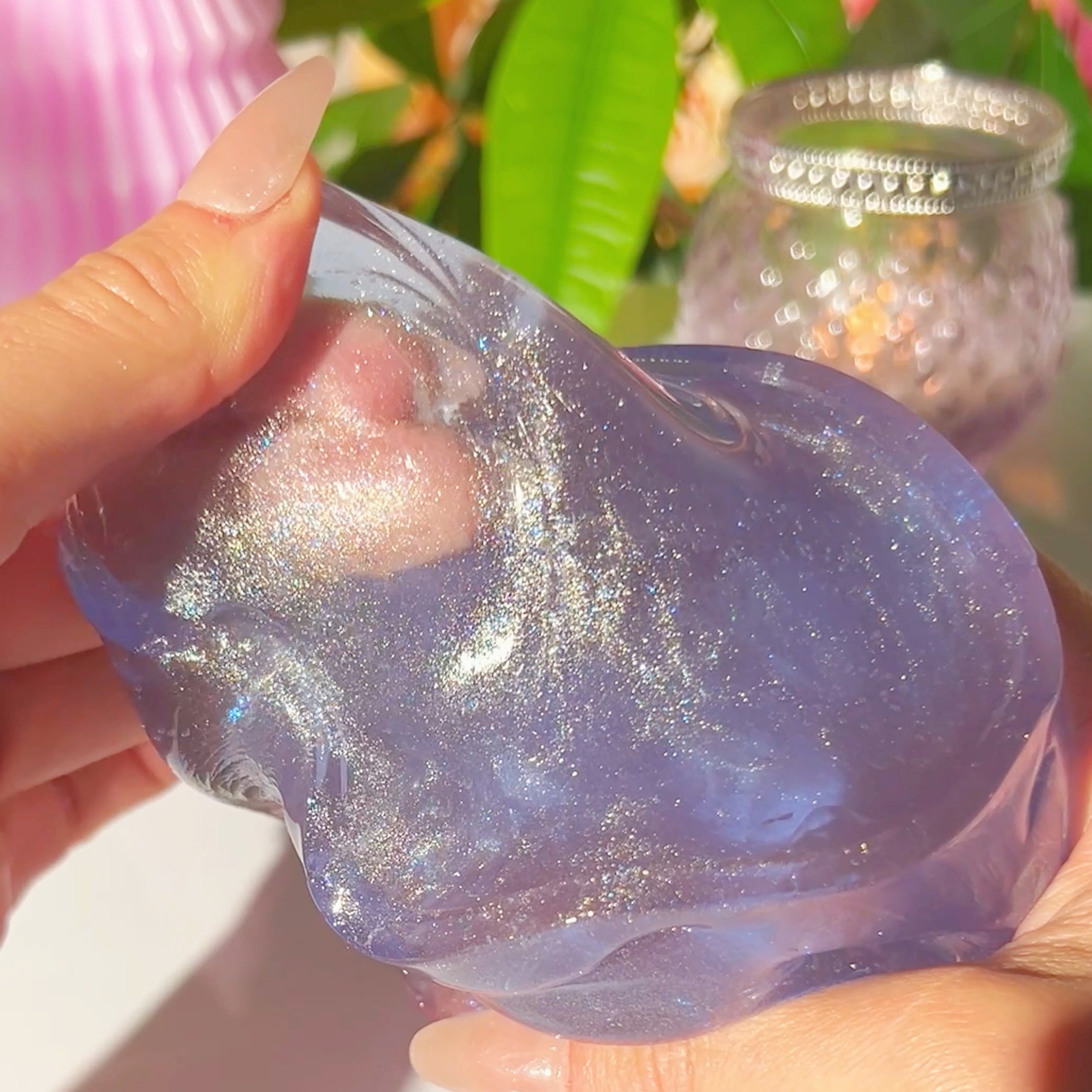 Frozen Swan Lake Icy Purple Blue Shimmer Clear Slime Wisteria Rosewood Lemon Zest Scented Slime Fantasies Shop Pull