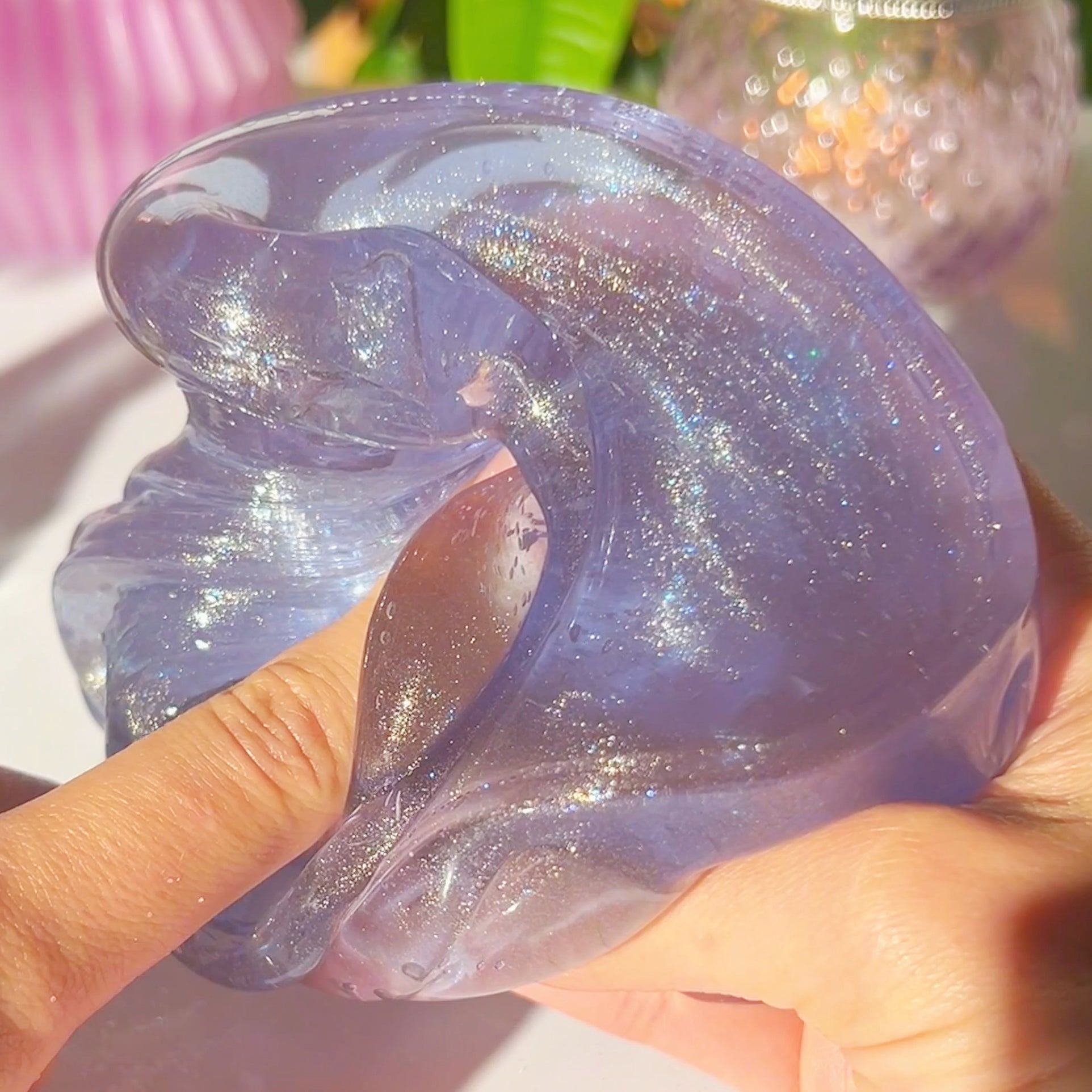 Frozen Swan Lake Icy Purple Blue Shimmer Clear Slime Wisteria Rosewood Lemon Zest Scented Slime Fantasies Shop Push