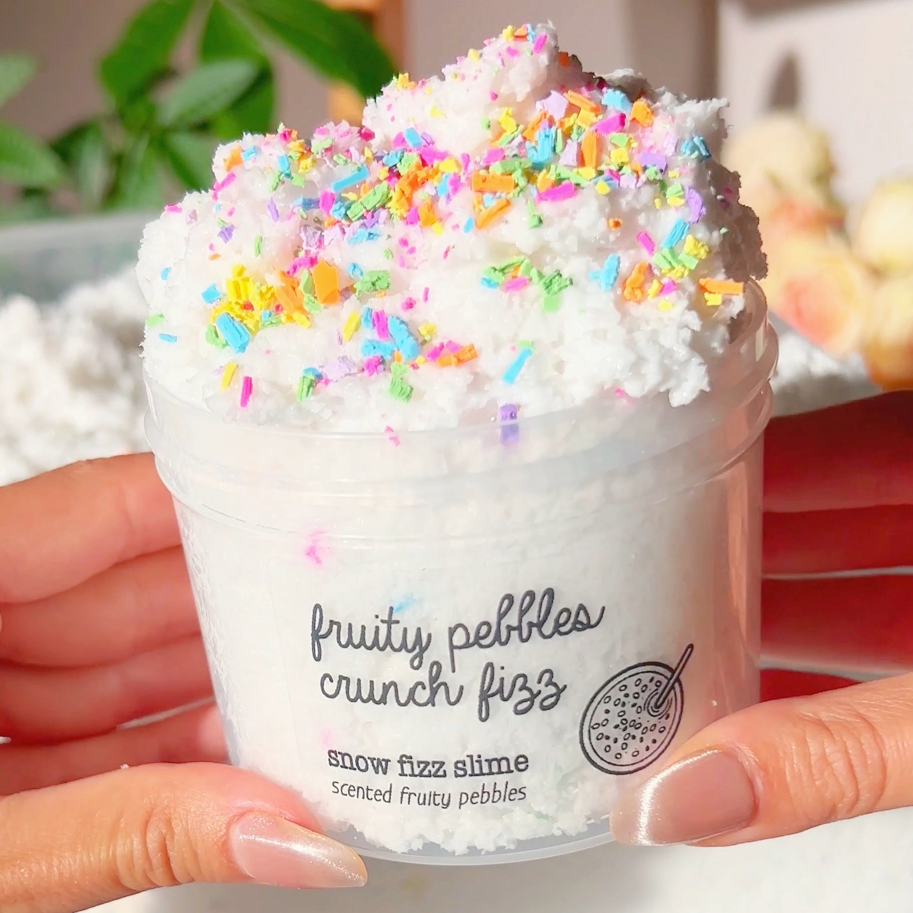 Fruity Pebbles Crunchy Nostalgia White Slime Fantasies Shop 9oz Front View