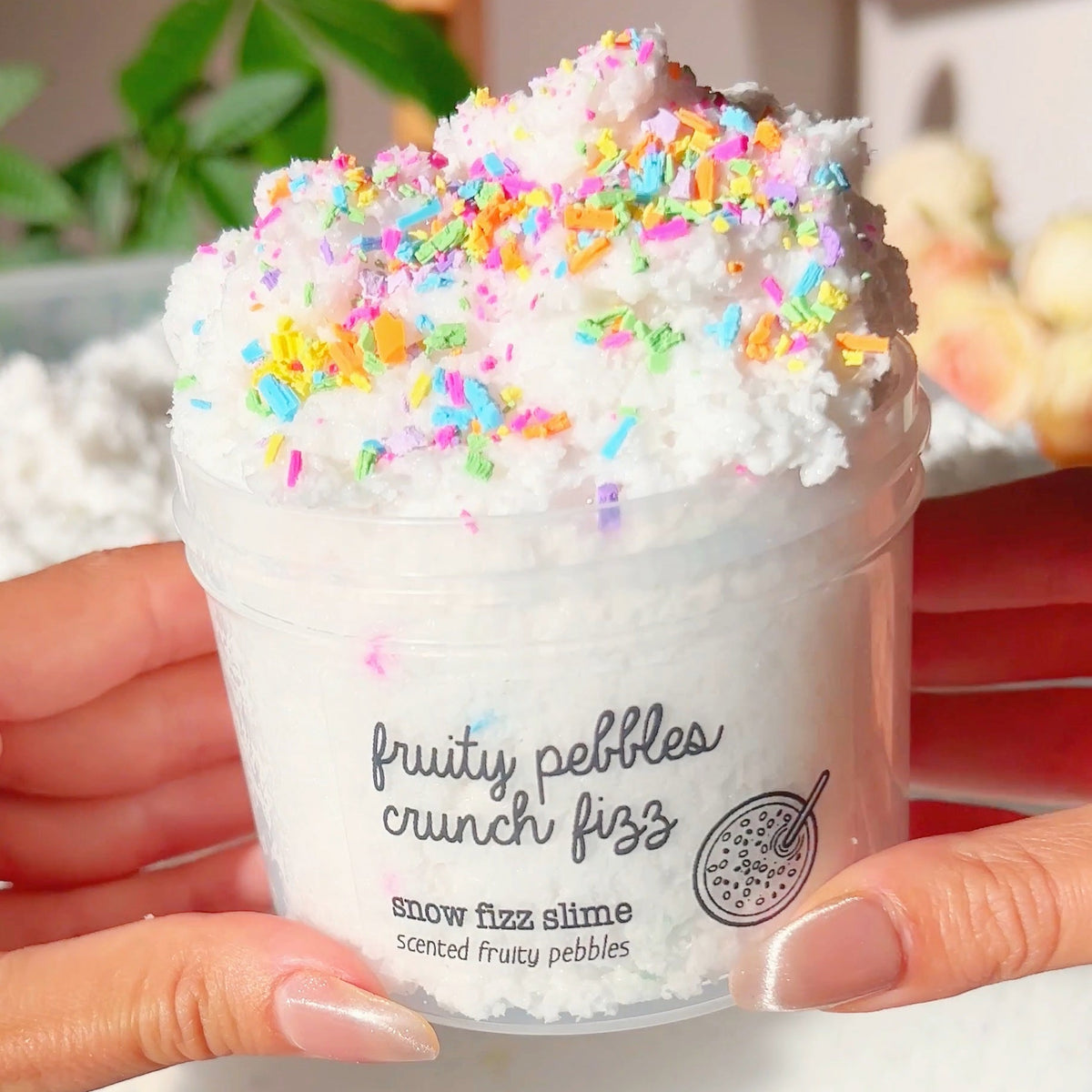 Fruity Pebbles Crunchy Nostalgia White Slime Fantasies Shop 9oz Front View