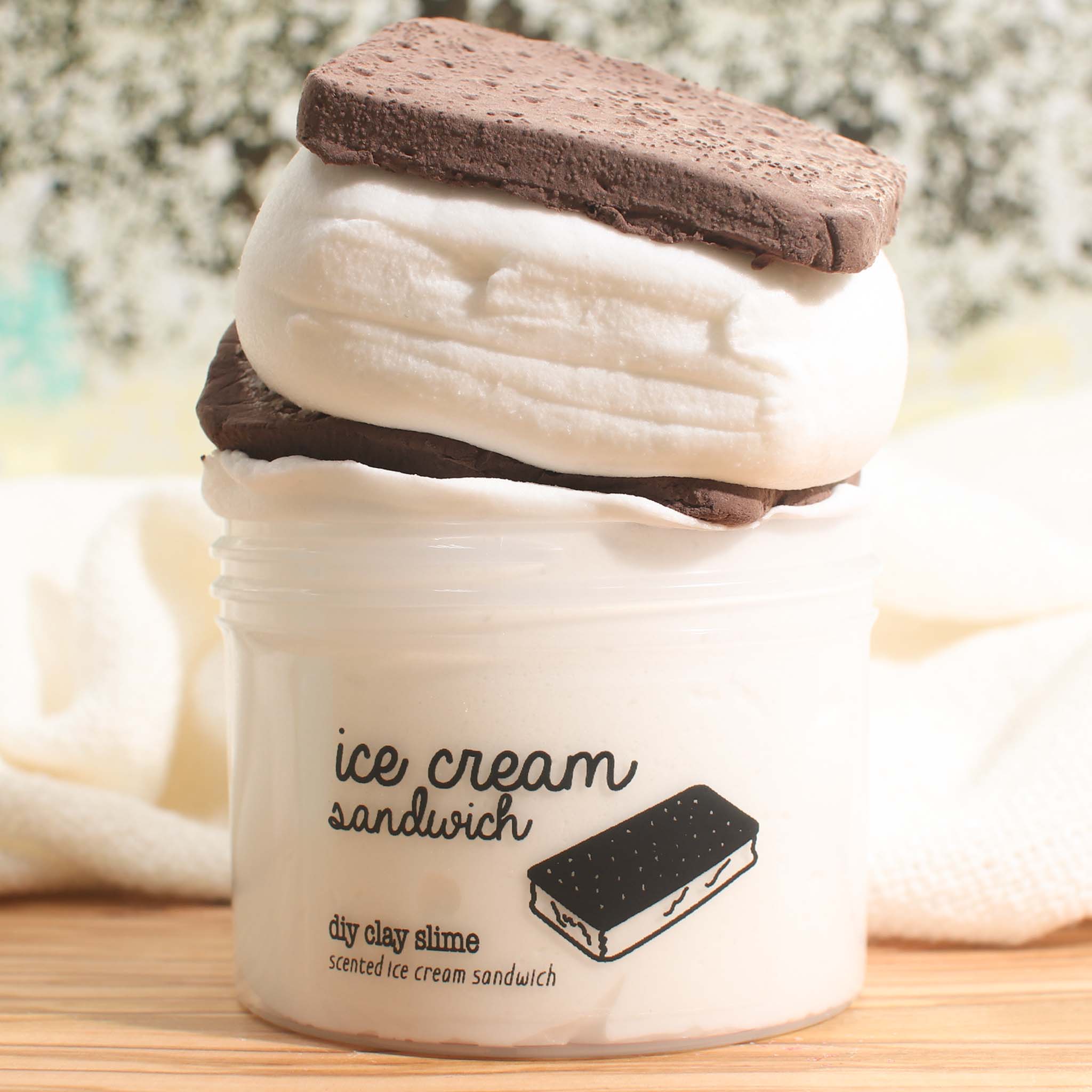 Ice Cream Sandwich DIY Clay Butter Slime Fantasies Shop 9oz Front View