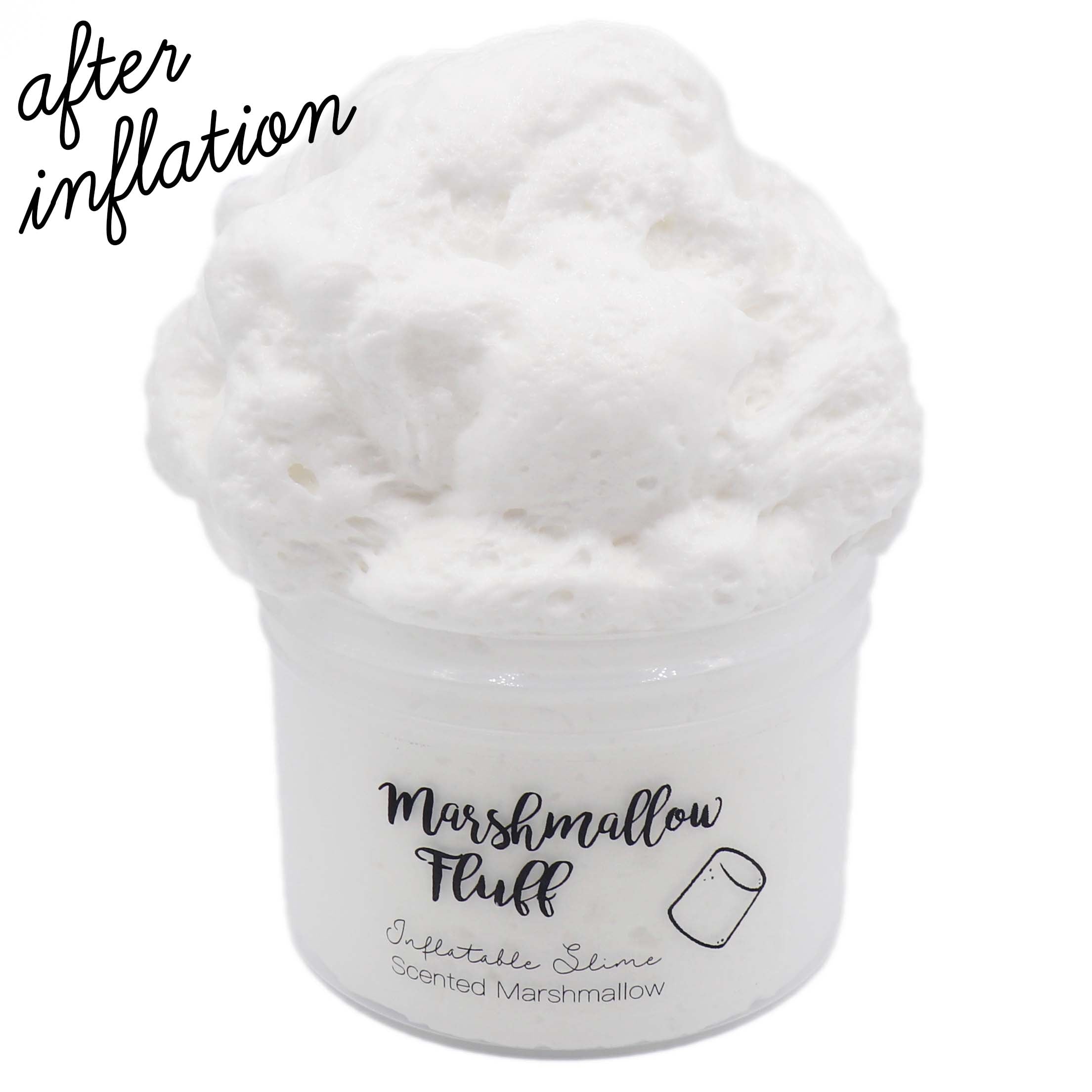 Marshmallow Fluff White Fluffy Inflatable Slime Fantasies 8oz After Inflation