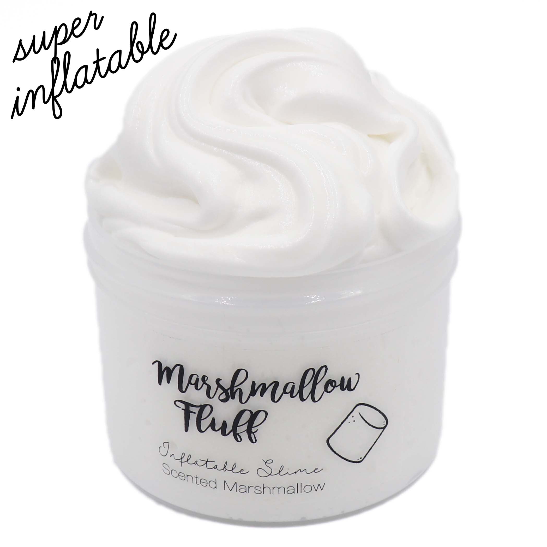 Marshmallow Fluff White Fluffy Inflatable Slime Fantasies 8oz Front View
