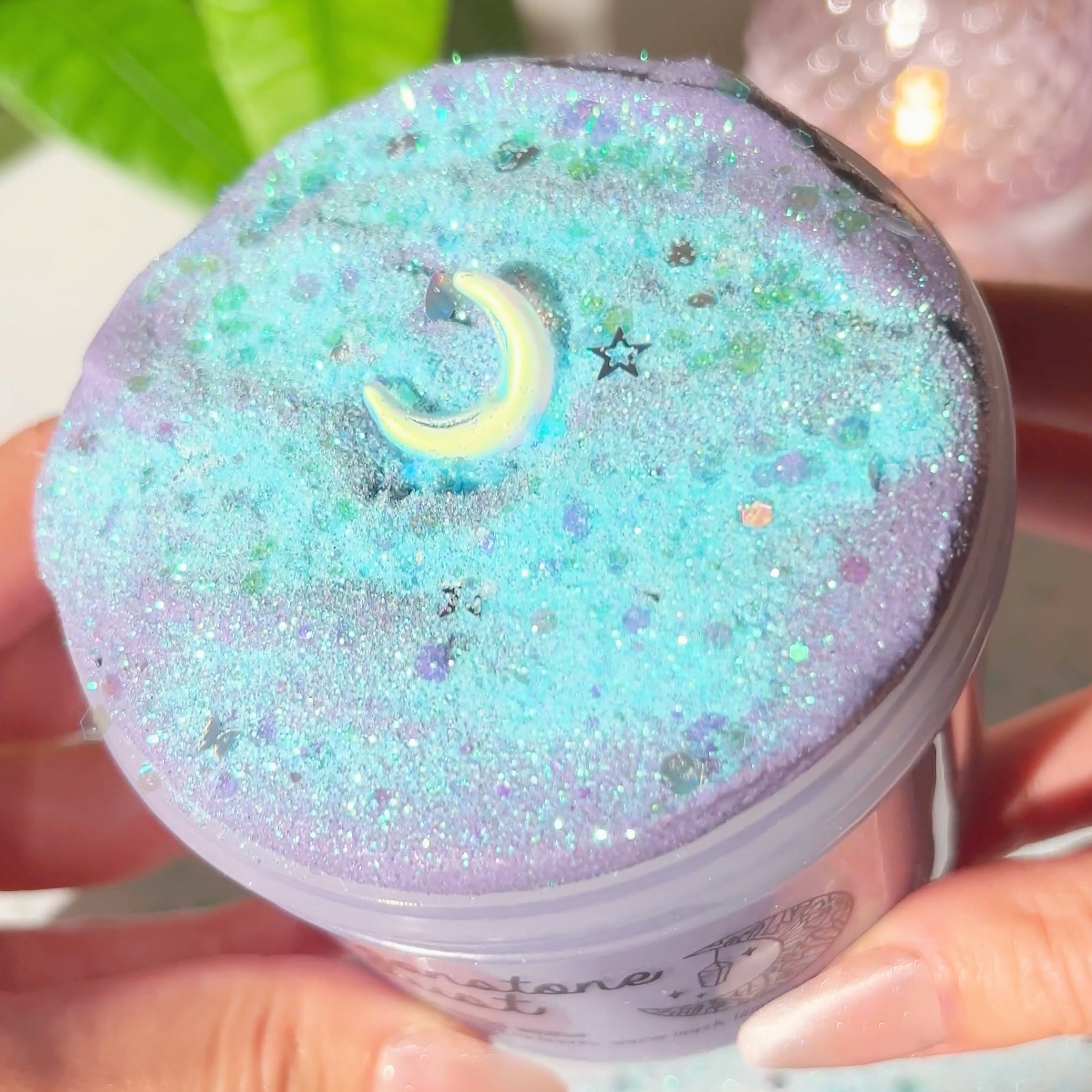 Moonstone Dust Violet Pastel Blue Pumice Sand Slime Slime Fantasies Shop Top View
