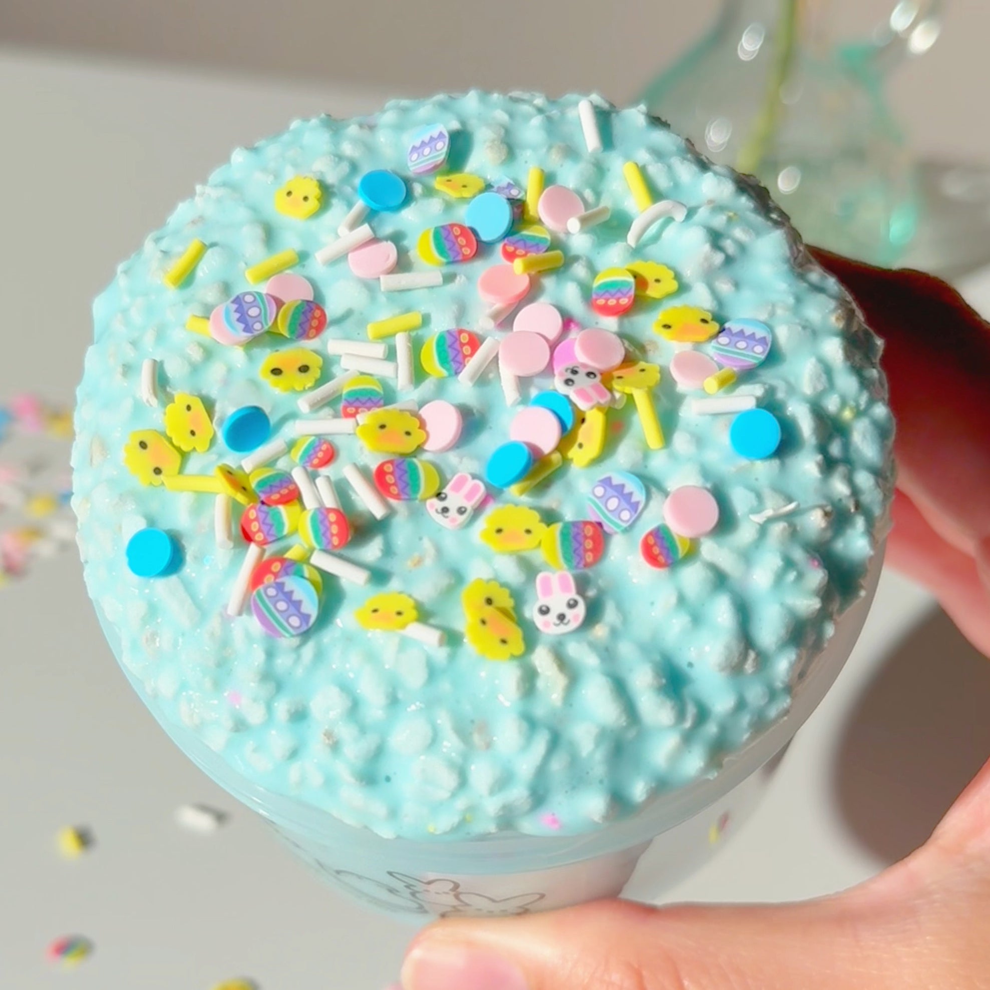 Peeps Mallow Treat Pastel Blue Creamy Perlite Slime Fantasies Shop 9oz Top View