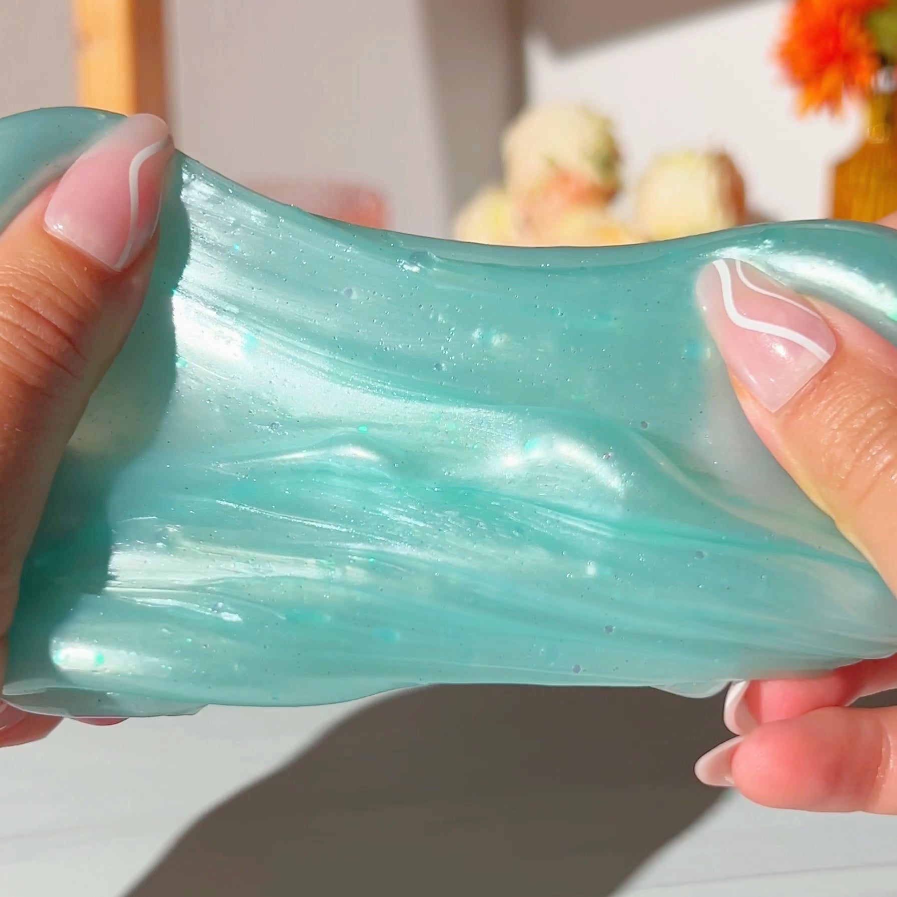 Pick Your Color Seashell Pearl Nail Salon Turqoise Teal Pigmented Clear Slime Slime Fantasies Shop 3oz Unboxed Stretch