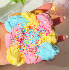 Rainbow Toast Blue Pink Yellow DIY Super Snow Fizz Snow Butter Slime Slime Fantasies Shop Front View 4