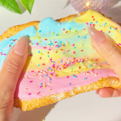 Rainbow Toast Blue Pink Yellow DIY Super Snow Fizz Snow Butter Slime Slime Fantasies Shop Stretch