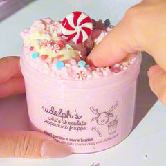 Rudolph Frappe DIY Pink Yellow Rainbow Small Perlite Snow Butter Slime White Chocolate Peppermint Scented Slime Fantasies Shop 9 oz Push