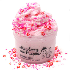 Strawberry Rice Krispies Pastel Pink Sprinkles Crunchy Snow Fizz Slime Fantasies Shop 7oz Front View White Background