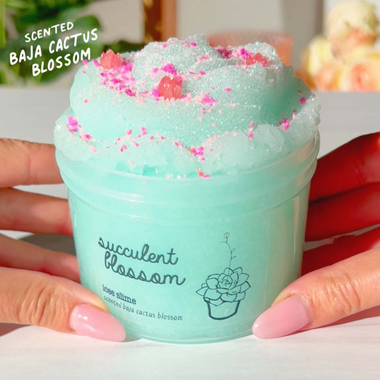 Succulent Blossom Enchanted Garden Teal Icee Slime Slime Fantasies Shop 9oz Front View