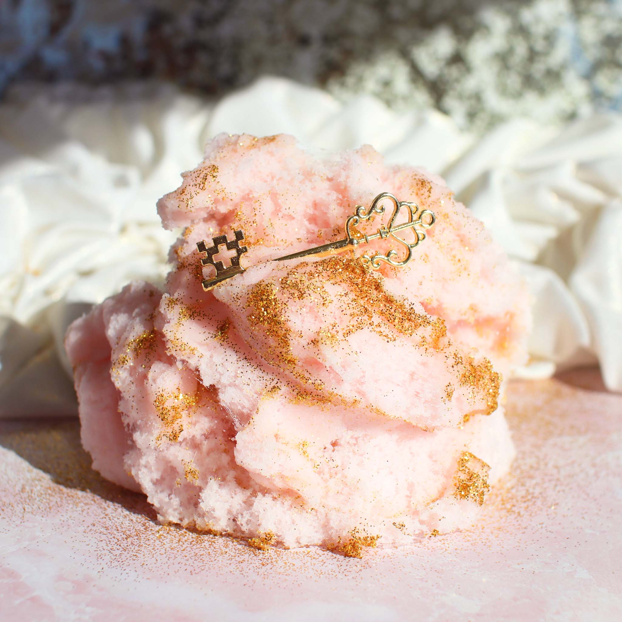 Sugar Plum Fairy Christmas Slime Gift For Kids Pastel Pink Berry Scented Cloud Snow Icee Slime Fantasies Shop 9oz Front View Decoration Swirl Layered