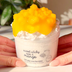 Sweet Sticky Rice Mango Snow Fizz Jelly Cube Crunchy DIY Slime Fantasies Shop 9oz Front View