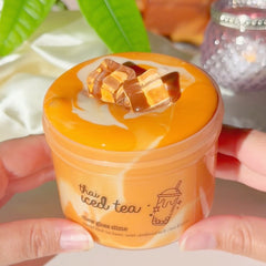 Thai Iced Tea Orange Chewy Thick and Glossy Slime Fantasies Shop 9oz Front View