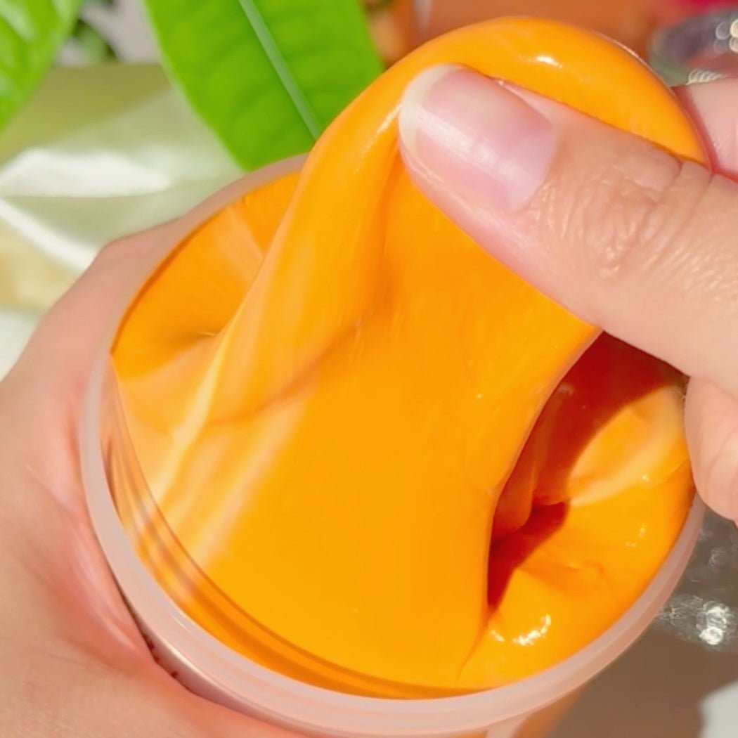 Thai Iced Tea Orange Chewy Thick and Glossy Slime Fantasies Shop 9oz Pull