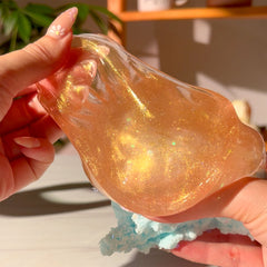 Winter Sunset Stroll Shimmer Gold Blue Cabin Snow Fizz Slime Fantasies Shop Gold Pull