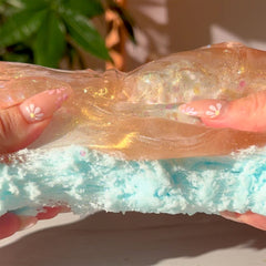 Winter Sunset Stroll Shimmer Gold Blue Cabin Snow Fizz Slime Fantasies Shop Stretch