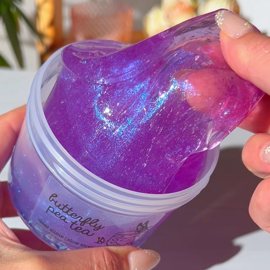 Butterfly Pea Tea Zen Garden Purple Blue Clear Slime Fantasies Shop 9oz Pull