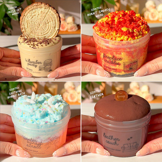 Cabin Getaway Slime Set Bundle Slime Fantasies Shop 9oz Front View Collage