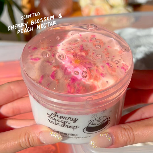 Cherry Blossom Raindrop Zen Garden Pink White Layered Slime Fantasies Shop 9oz Front View