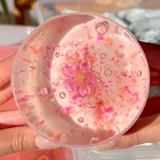 Cherry Blossom Raindrop Zen Garden Pink White Layered Slime Fantasies Shop 9oz Top View